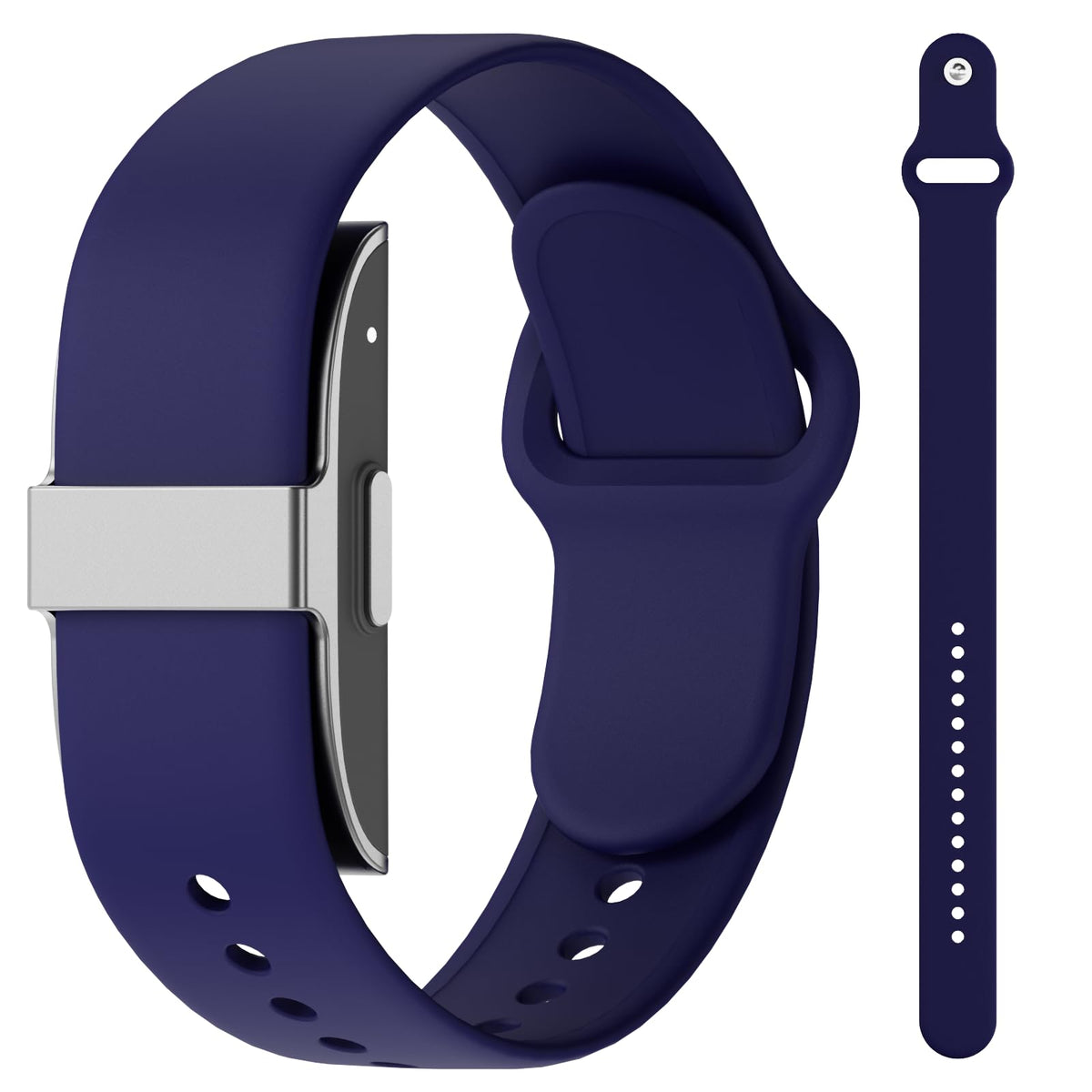 Snyeest Hume band navyblue waterproof silicone strap for daily wear.