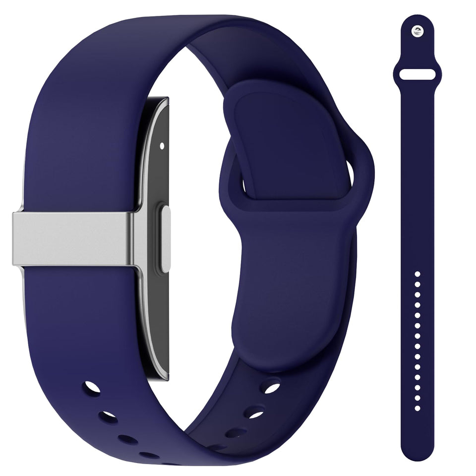 Snyeest Hume band navyblue waterproof silicone strap for daily wear.