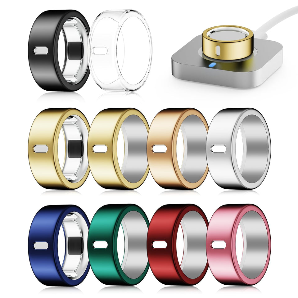 Snyeest Oura Ring cover close-up with metallic finish offering rugged protection during workouts