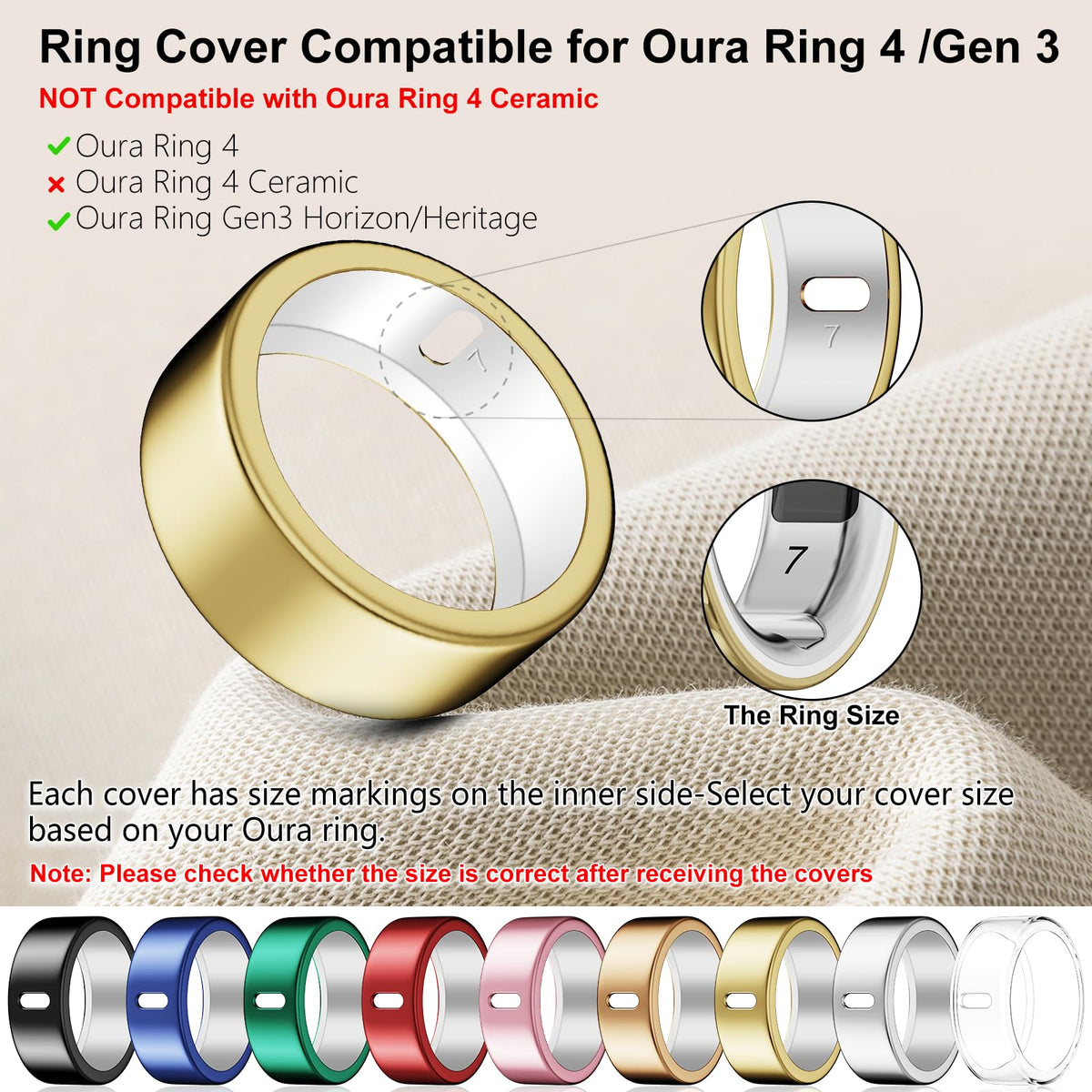 Snyeest Oura Ring Gen3 Horizon elastic-fit cover for secure wear