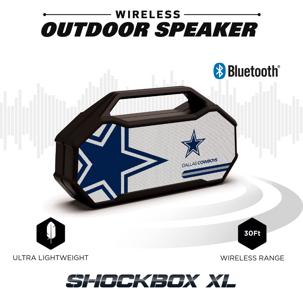 SOAR speaker grille detail emphasizing durable finish and clear stereo sound projection