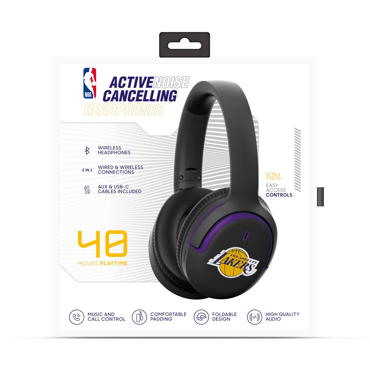 SOAR NBA over-ear headphones with Lakers branding offering all-day comfort for extended listening.