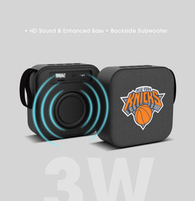 SOAR NBA mini speaker Knicks dual-speaker pairing creates immersive stereo-like sound.