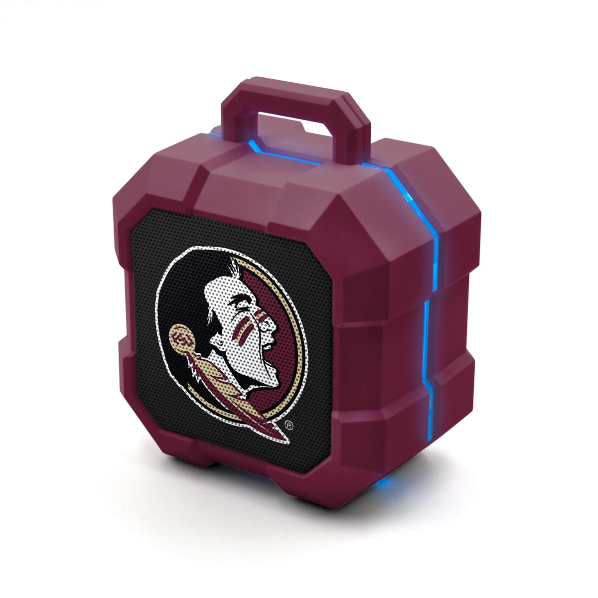 SOAR NCAA Shockbox LED Speaker front view showcasing portable design and team spirit