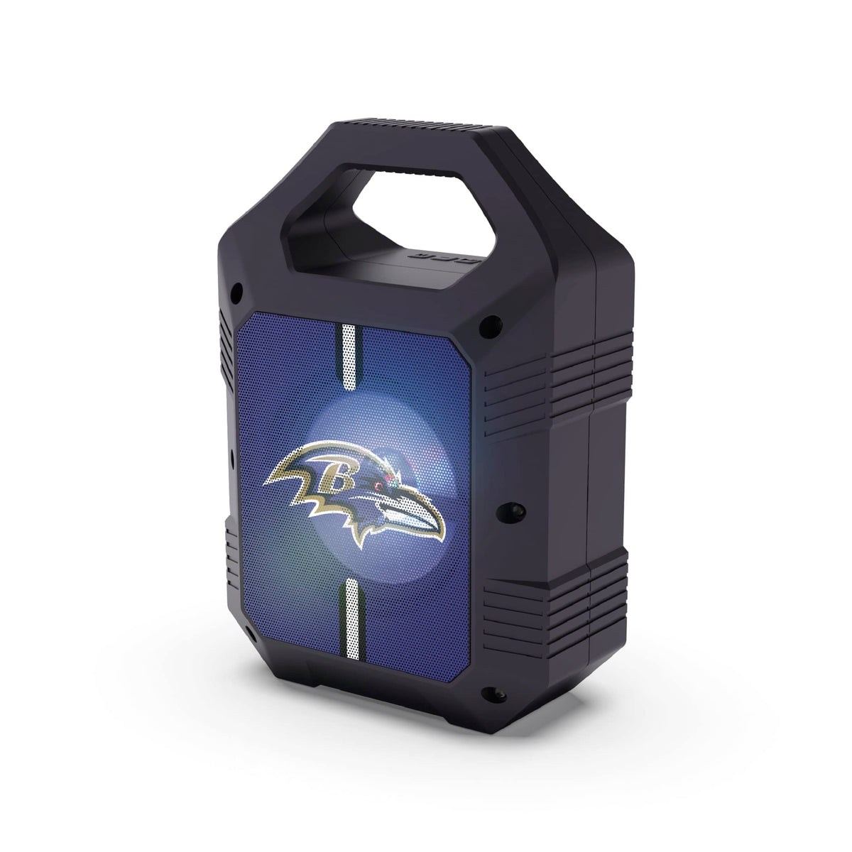SOAR ShockBox XL Ravens front view shows portable design for on-the-go listening
