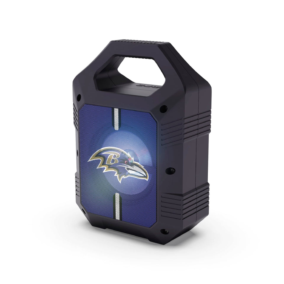 SOAR ShockBox XL Ravens front view shows portable design for on-the-go listening