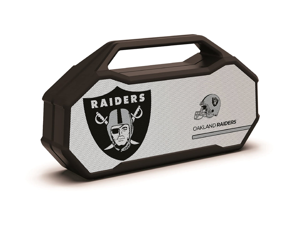 SOAR Oakland Raiders speaker front view showing team logo and bold color for fan pride
