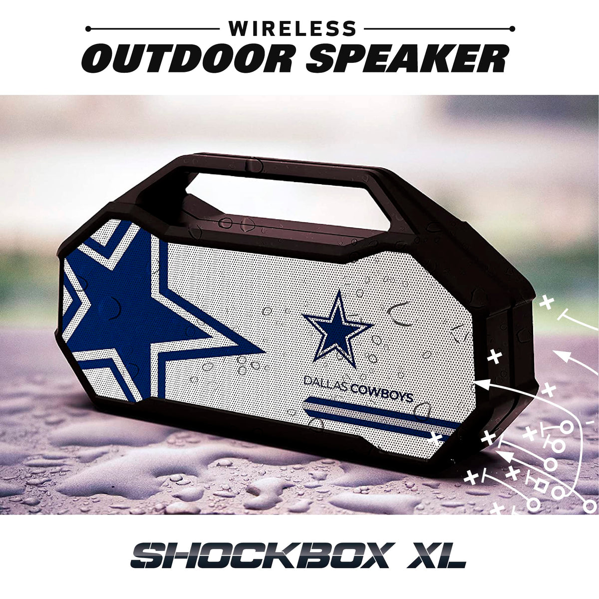 SOAR Oakland Raiders speaker at a tailgate delivering music and boosting game-day atmosphere