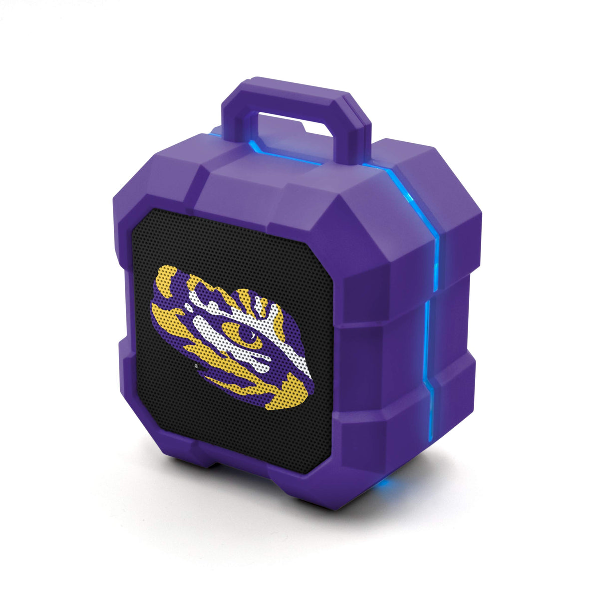 SOAR Shockbox front view showing LSU logo and speaker grille for spirited sound