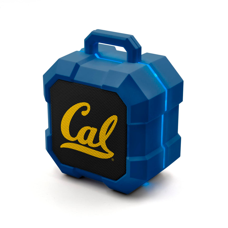 SOAR Shockbox front view with Cal Golden Bears logo showing portability and team pride