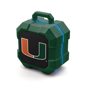 SOAR Shockbox front view with Miami Hurricanes logo and rugged grille for clear sound