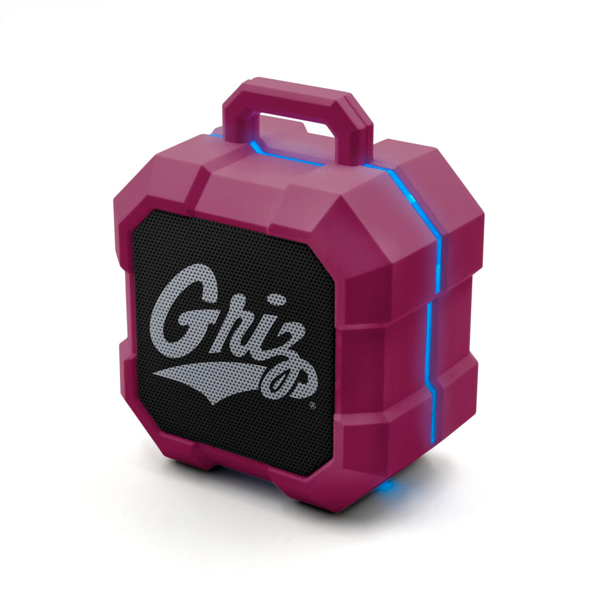 SOAR Shockbox front view showing Montana Grizzlies logo and clear speaker face, perfect for fans