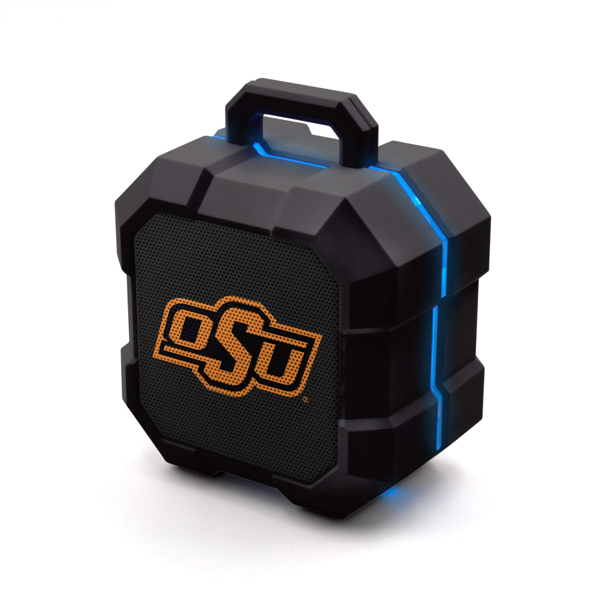 SOAR Shockbox front view showing Oklahoma State logo and portable benefits