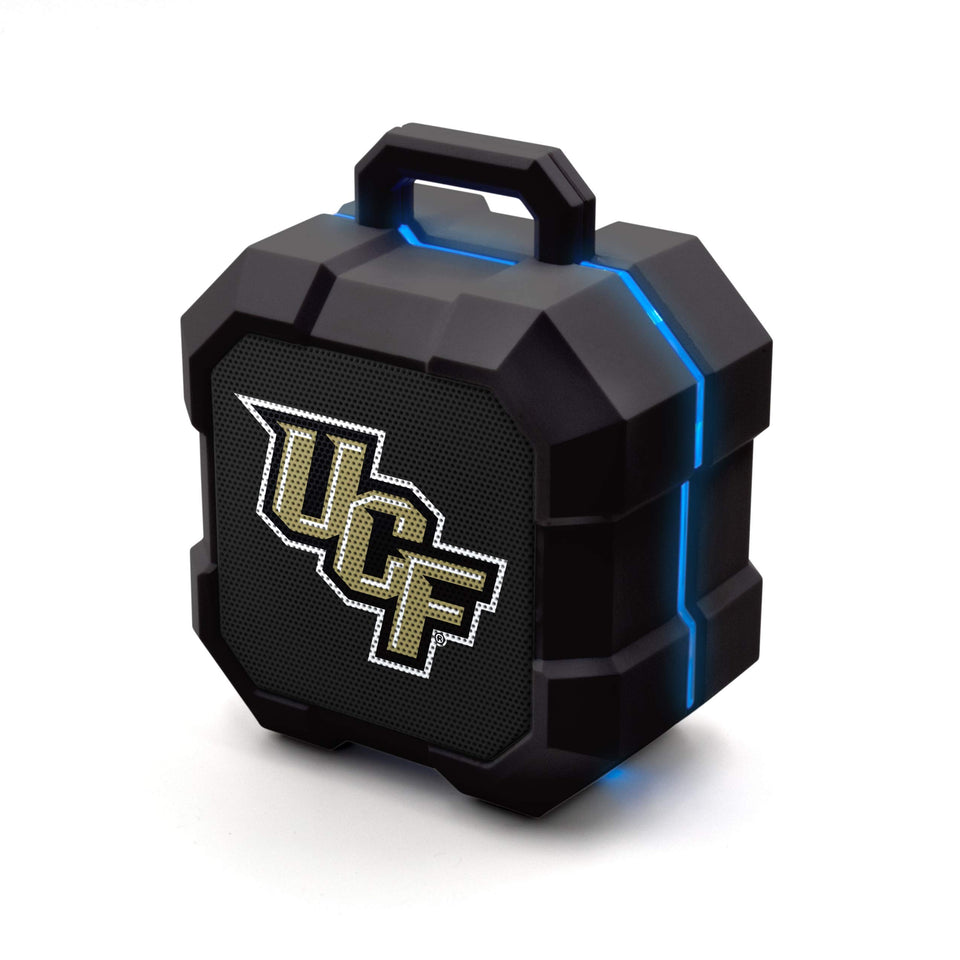 SOAR Shockbox front view with UCF Knights logo showing clear branding and portable sound