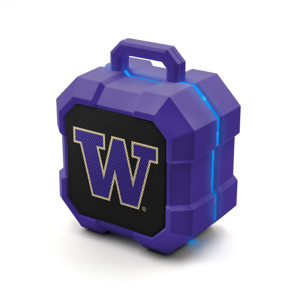 SOAR Shockbox front view with Washington Huskies logo, bold team display and clear audio
