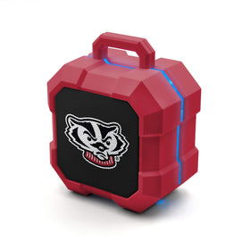 SOAR Shockbox front view with Wisconsin Badgers logo, clear team-branded sound