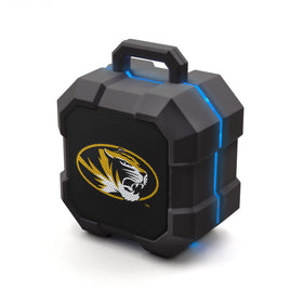 SOAR Shockbox front view showing Missouri Tigers logo and speaker grille for game-day pride
