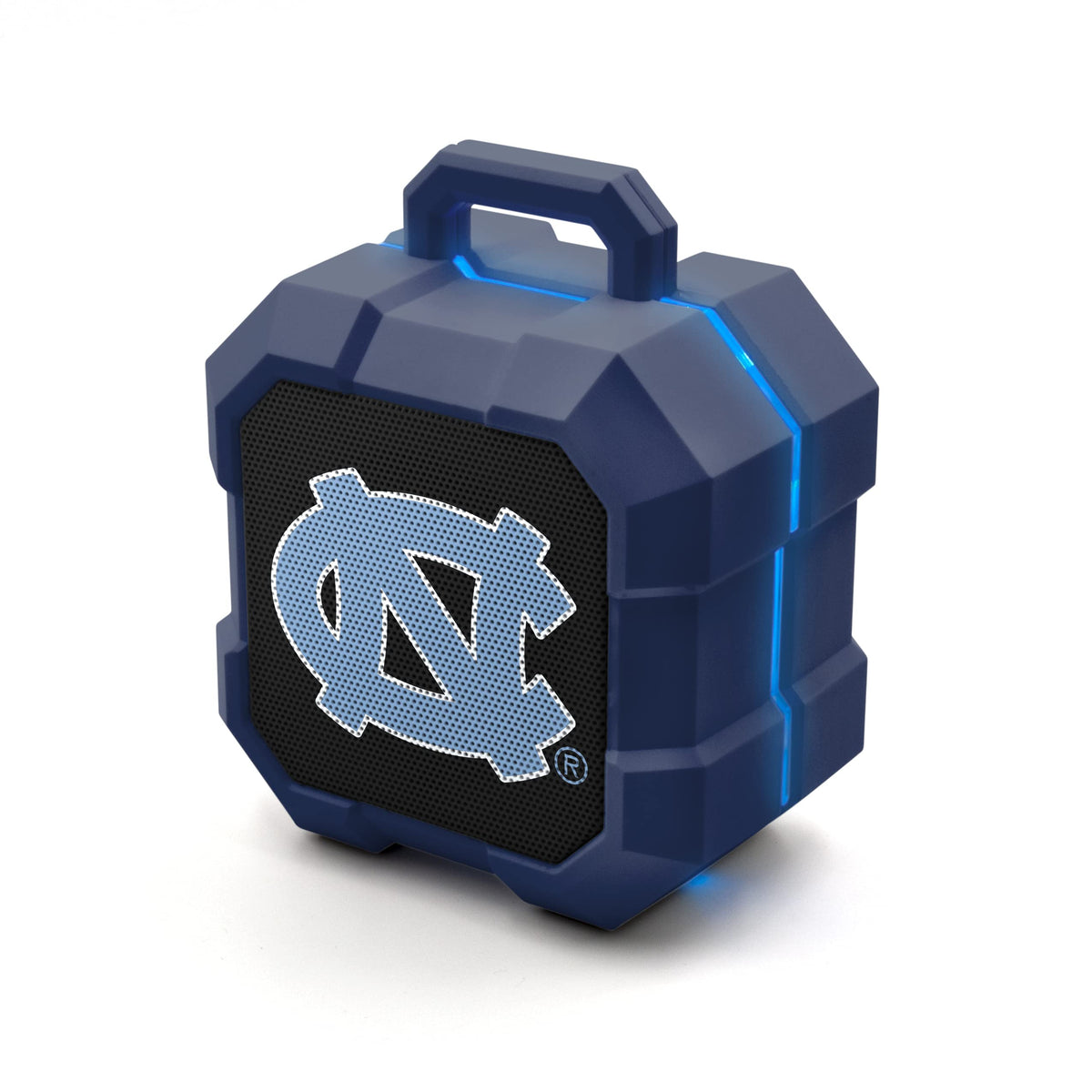SOAR Shockbox front view showing Tar Heels logo and speaker grille, great team pride