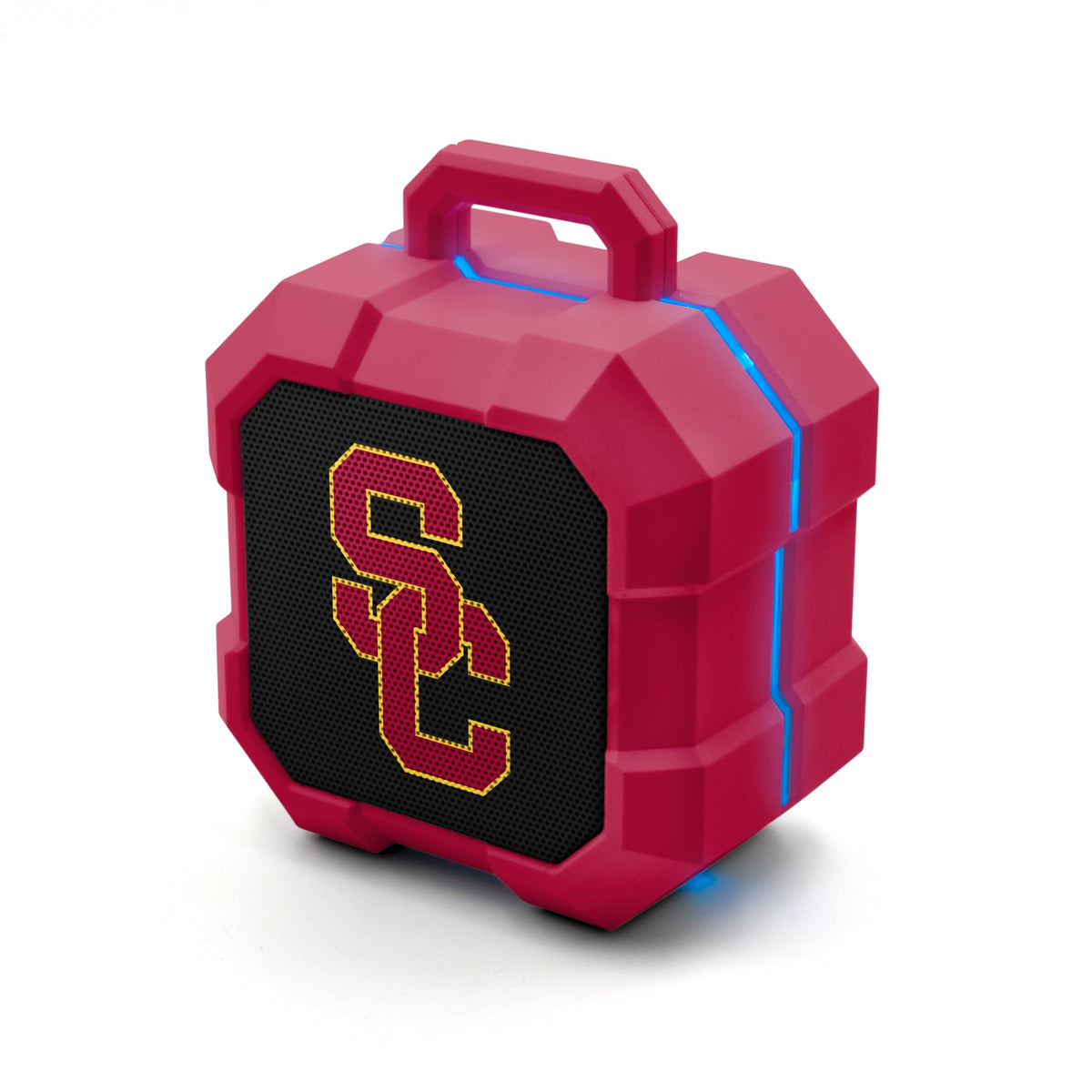 SOAR Shockbox front view showing USC logo and clear speaker grille benefit: team pride