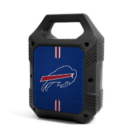 SOAR ShockBox XL front view showing Buffalo Bills logo and speaker grille benefit: team pride
