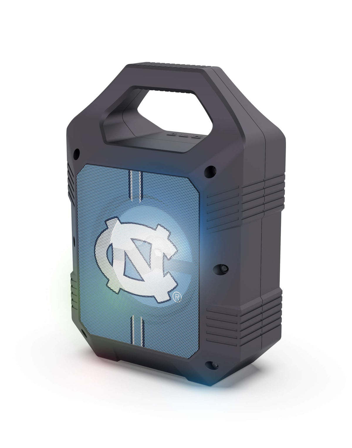 SOAR ShockBox XL front view showing Tar Heels logo and portable design for fan convenience