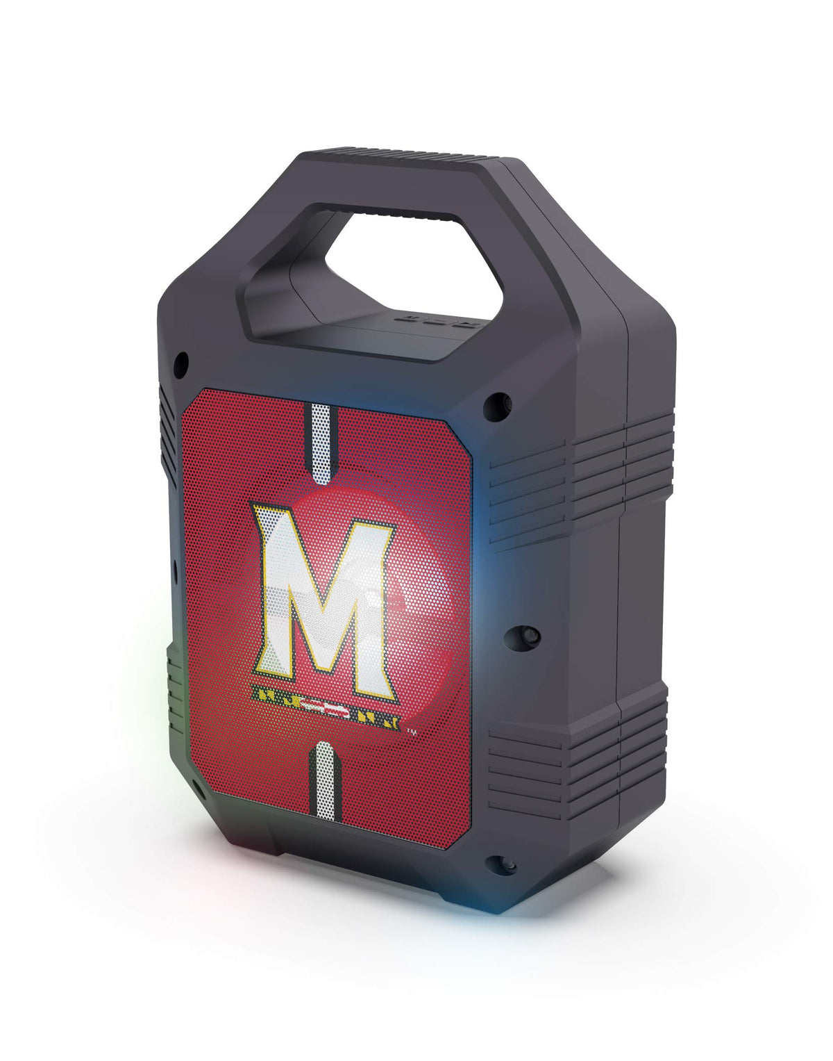 SOAR ShockBox XL front view with Maryland logo, shows clear team branding and portability