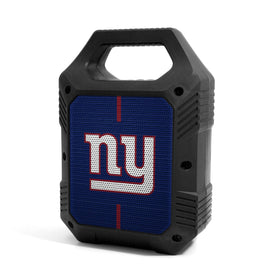 SOAR ShockBox XL front view showing New York Giants logo and speaker grille, perfect for team pride