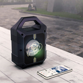 SOAR ShockBox XL at a tailgate in use showing portability and crowd-ready sound