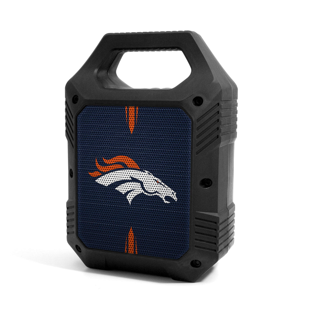 SOAR ShockBox XL LED Speaker with Denver Broncos, front view, portable wireless listening