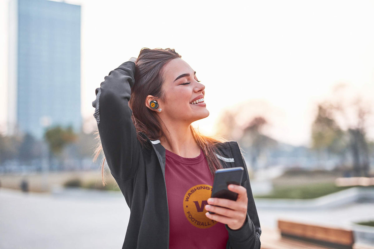 SOAR charging case open showing earbuds and easy on-the-go recharging benefit
