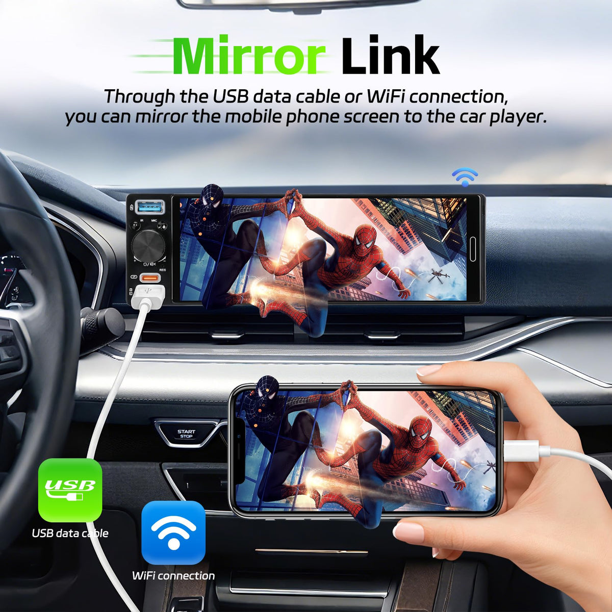 Sobalai mirror link for iPhone and Android devices.