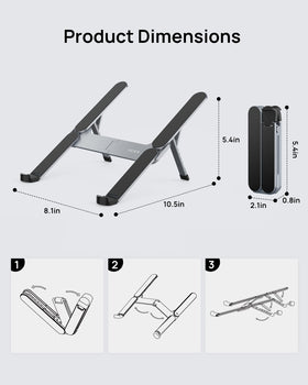 SODI portable-desk-travel-stand folds flat for easy carry in a bag.