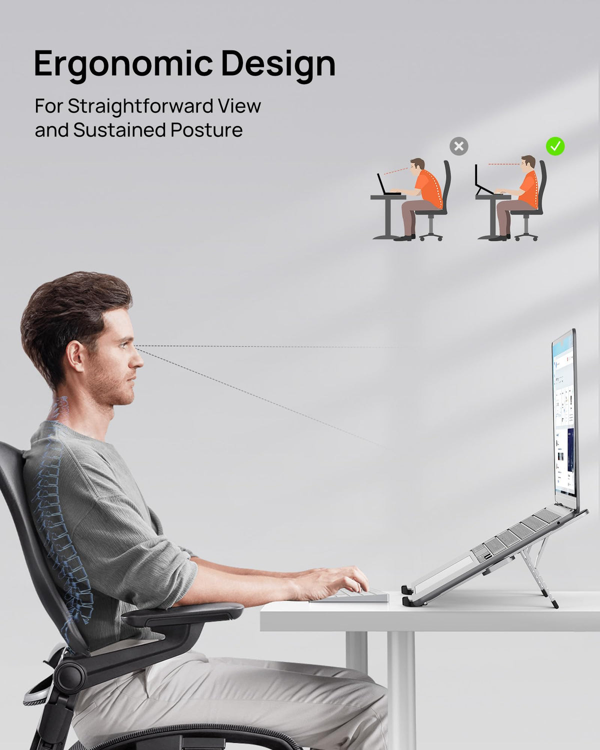 SODI stand compatible with 10-16 inch devices including MacBook and iPad Pro