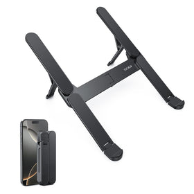 SODI ultra-compact foldable laptop stand open for portable desk setups
