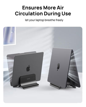 SODI holding a MacBook upright demonstrating better airflow and cooling benefit