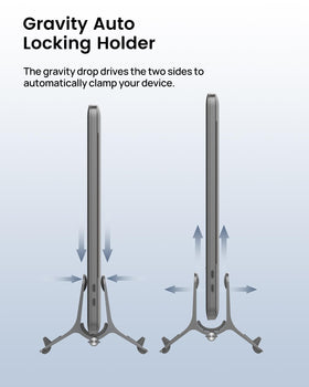 SODI stand side profile highlighting slim footprint and space-saving benefit