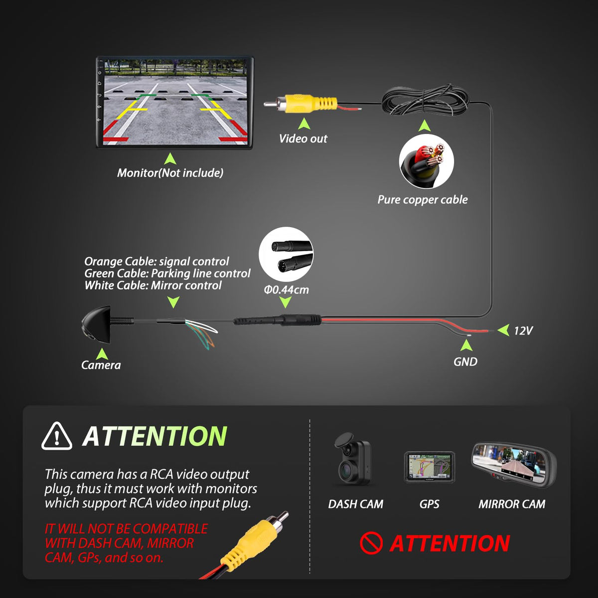 SOEKAVIA backup camera 360-degree rotation for flexible mounting angles