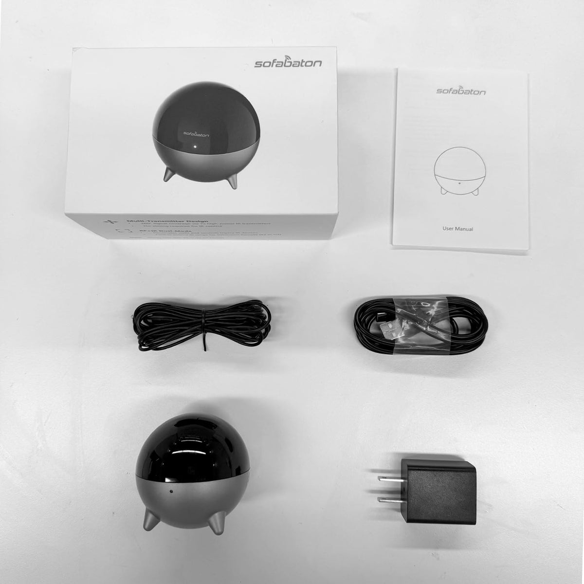 SofaBaton R1 rear ports and LED indicators for easy monitoring and setup