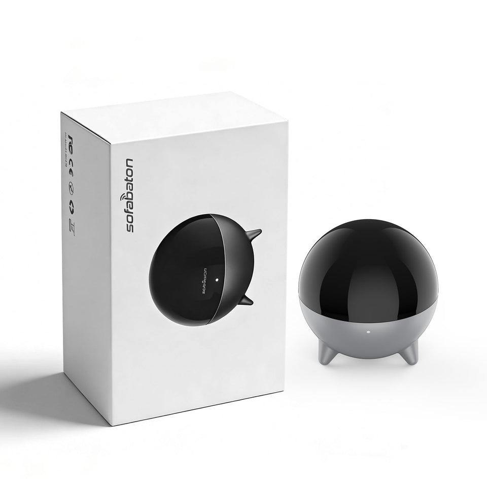 SofaBaton R1 front view showing LEDs and emitters for reliable whole-home control