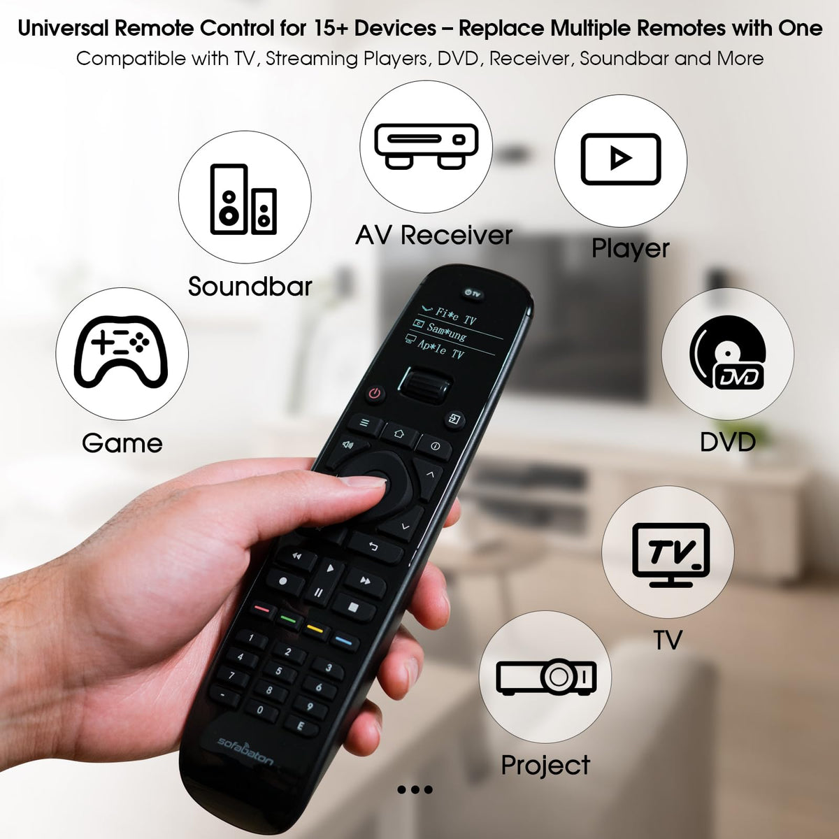 SofaBaton U2 code library enables broad brand compatibility for seamless control.