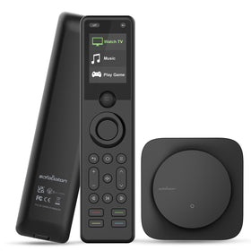 SofaBaton X1S remote assembly showing broad compatibility with TVs and AV gear