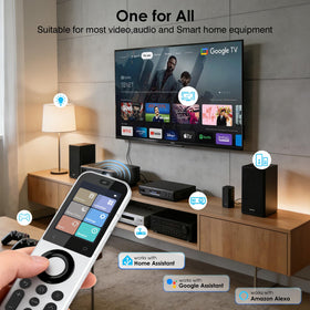 SofaBaton X2 seven‑emitter IR transmitter covers distant devices up to 40 feet.