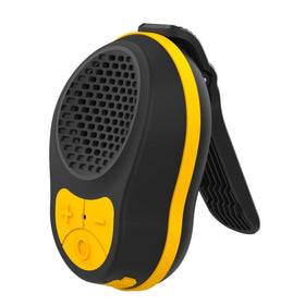SOFAMIRI clip-on speaker close-up showing secure clip for hands-free wear