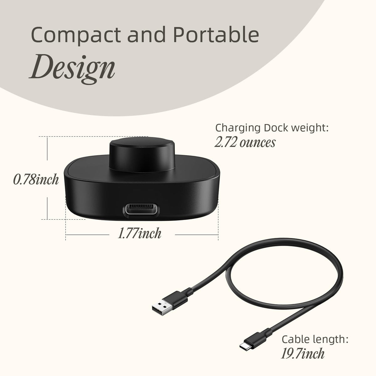 SOFTGAS Aura-Ring Gen3 charger side angle highlighting compact travel design
