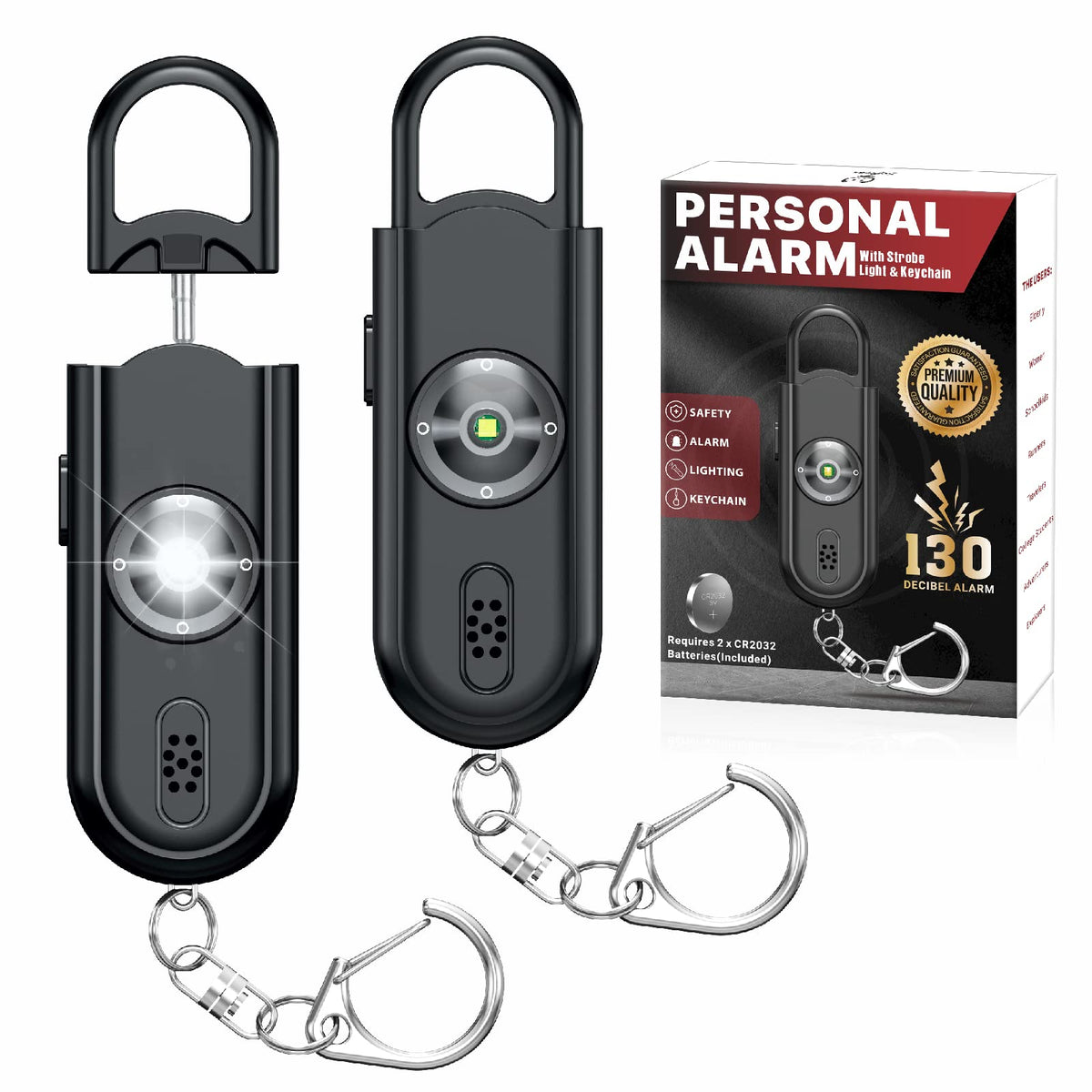 Softvox personal safety alarm keychain with 130dB siren for quick danger alerts