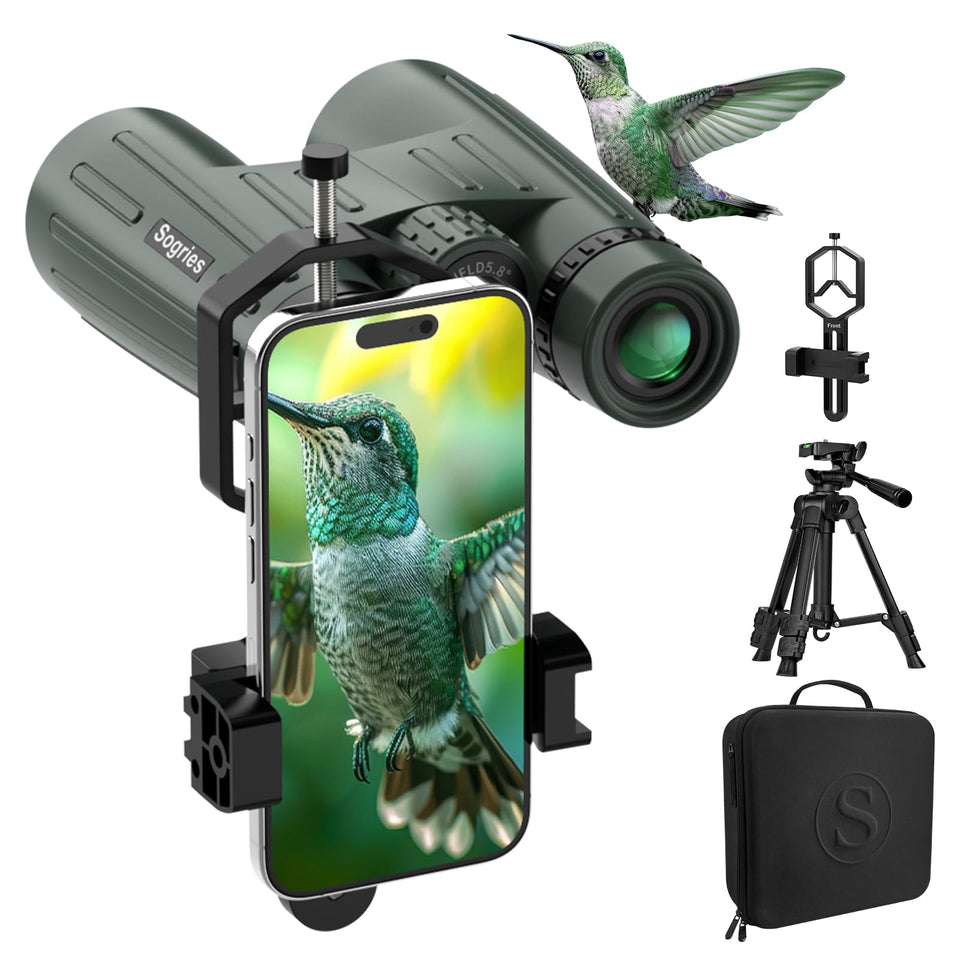 Sogries 14x45 binoculars front view for clear distant viewing during birding