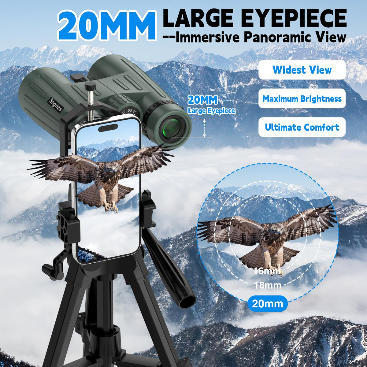 Sogries 14x45 binoculars in use delivering sharp details for outdoor watchers