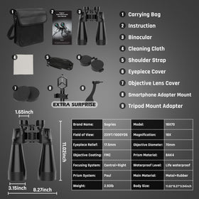 Sogries 18x70 binos rugged design for field use and comfort