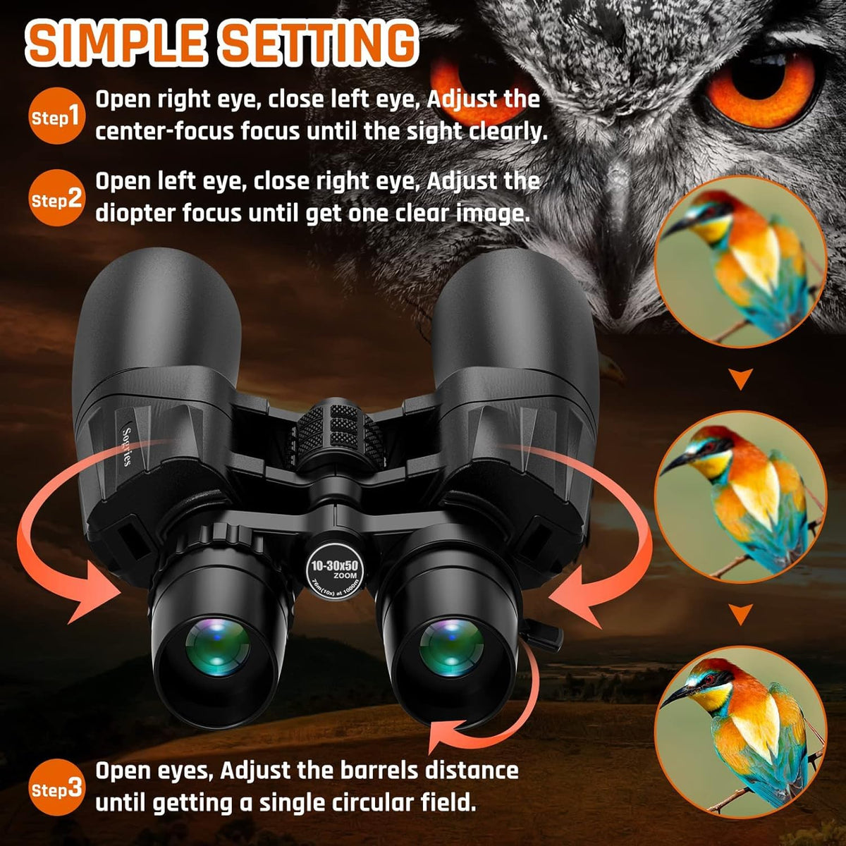 Sogries BAK4 prisms binoculars offer crisp colors and reduced glare