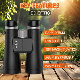Sogries binoculars with BAK4 prisms reduce glare for sharp distant views.